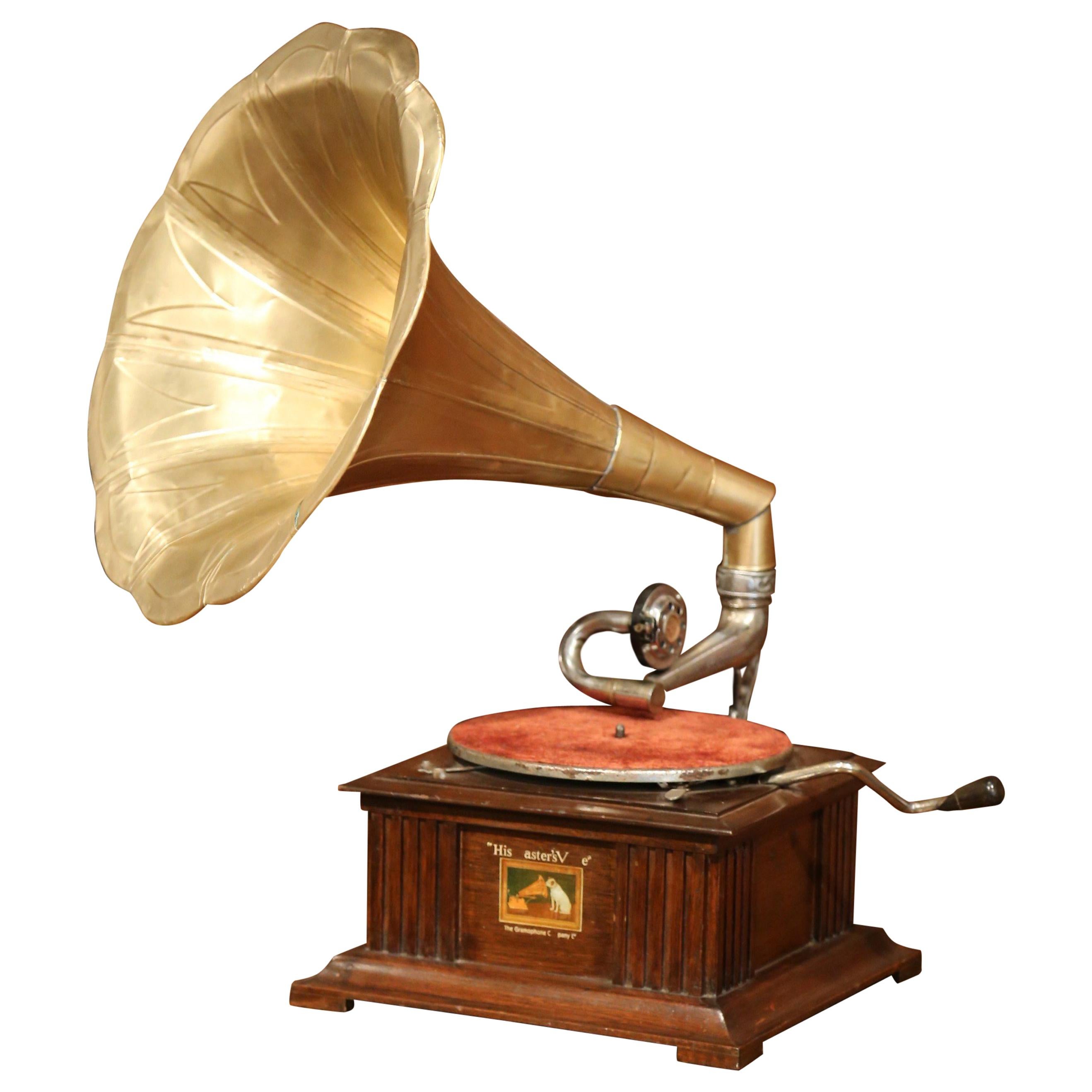 Early 20th Century English "His Master's Voice" Gramophone from Hayes Middlesex