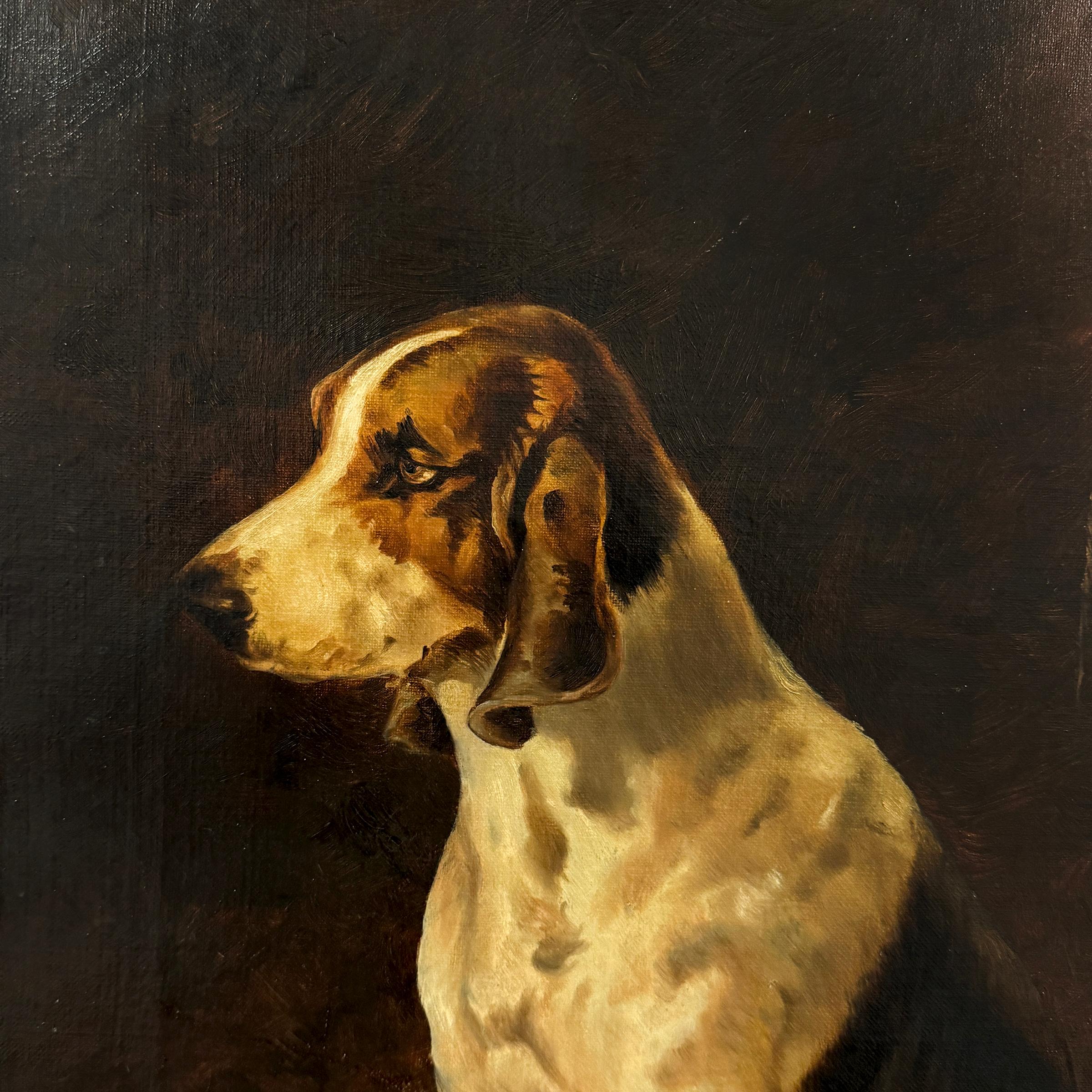 Peint à la main Tableau du début du 20e siècle représentant un chien de chasse anglais en vente