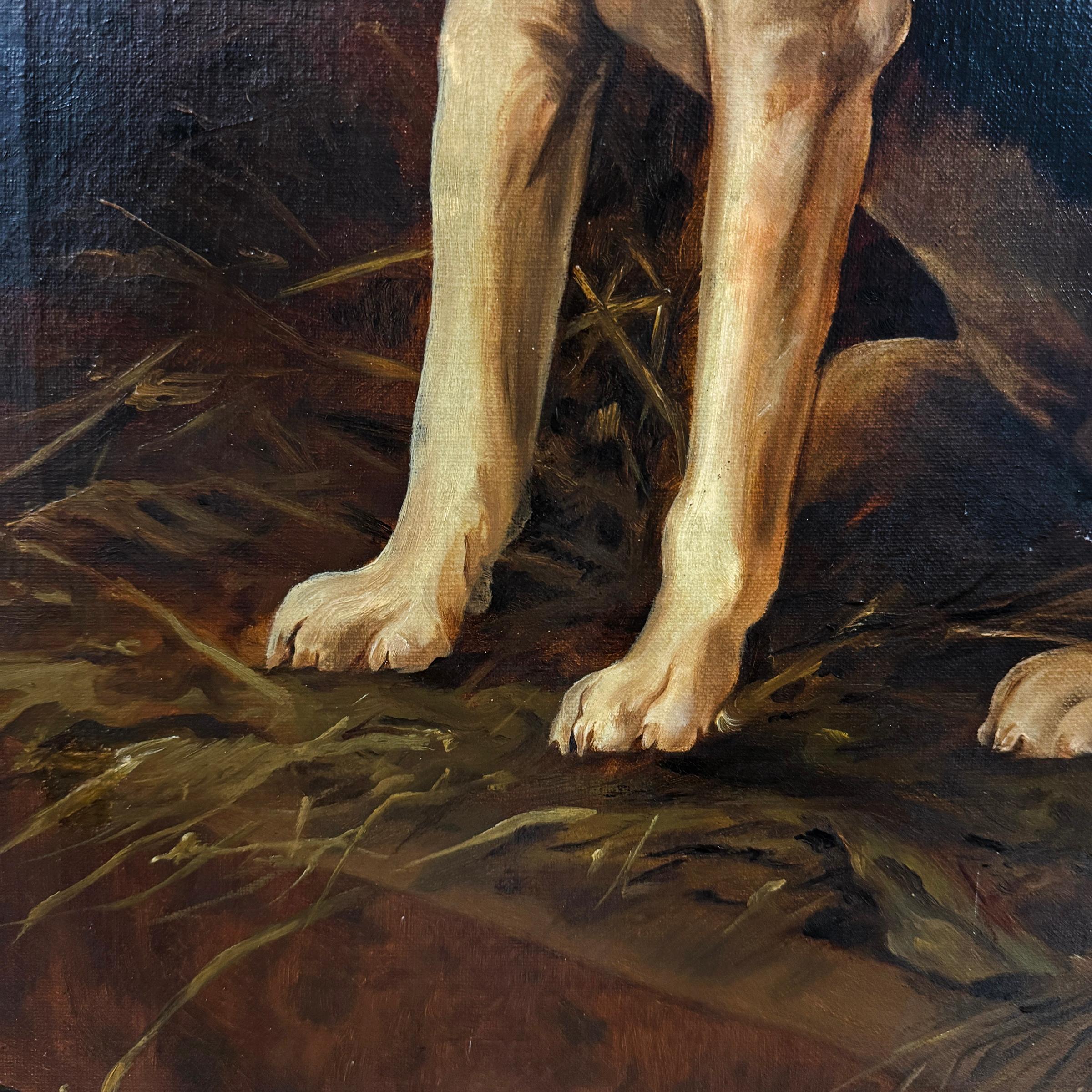 Début du 20ème siècle Tableau du début du 20e siècle représentant un chien de chasse anglais en vente