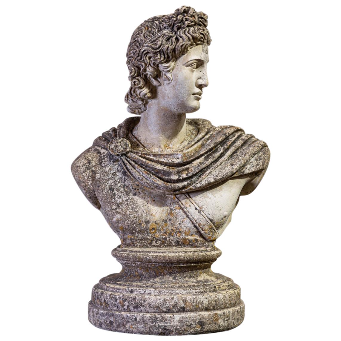 Early 20th Century English Large Stone Roman Bust