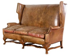 Englisches Leder-Sofa aus dem frühen 20. Jahrhundert