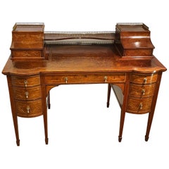 Early 20th Century English Mahogany Inlaid Writing Desk