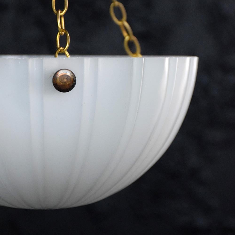 Late Victorian Early-20th Century English Milk Glass Small Light Shade For Sale