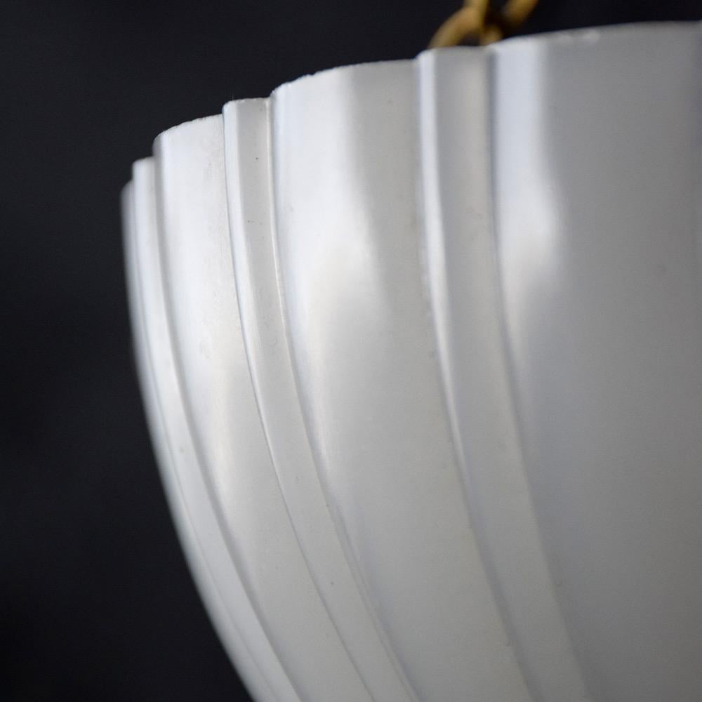 Hand-Crafted Early-20th Century English Milk Glass Small Light Shade For Sale