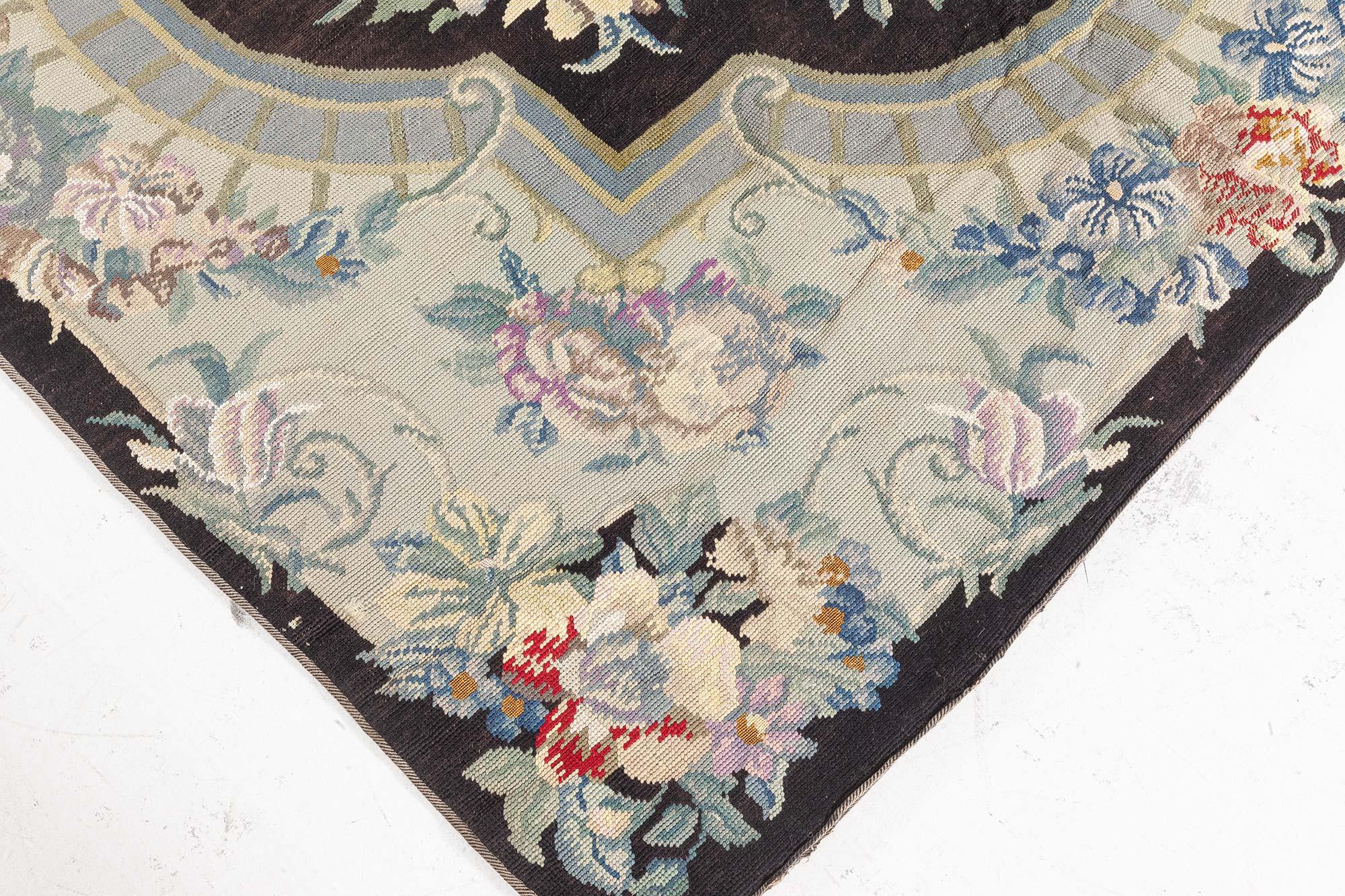 Wool Early 20th Century English Needle Point Rug For Sale