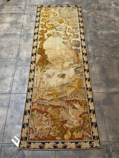 Arazzo pastorale inglese dei primi anni del XX secolo con cigni