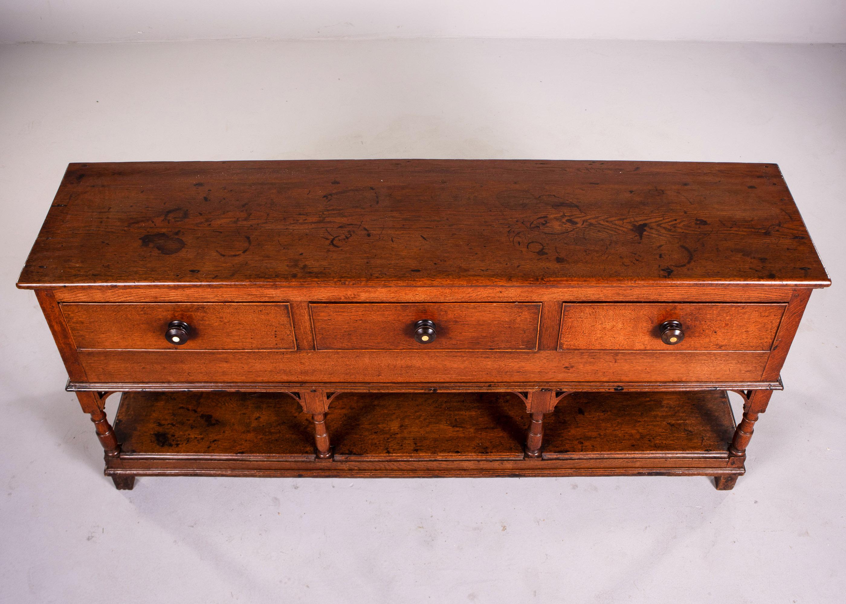 Early 20th Century English Oak Dresser Base 1