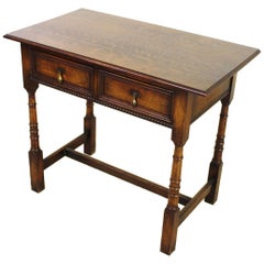 Antique Early 20th Century English Oak Side Table