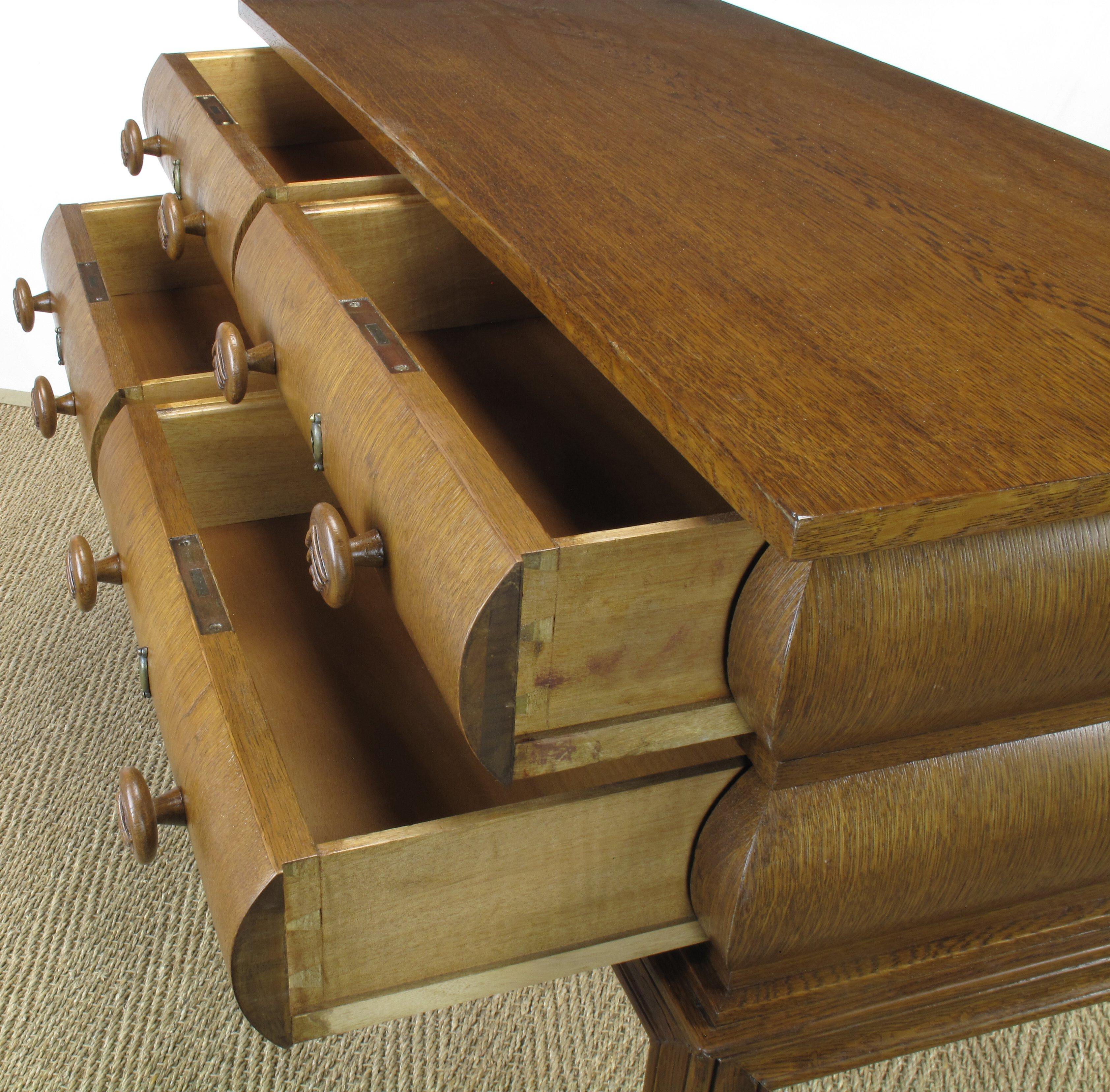 Early 20th Century English Oak Stacked Bullnose Console Table 6