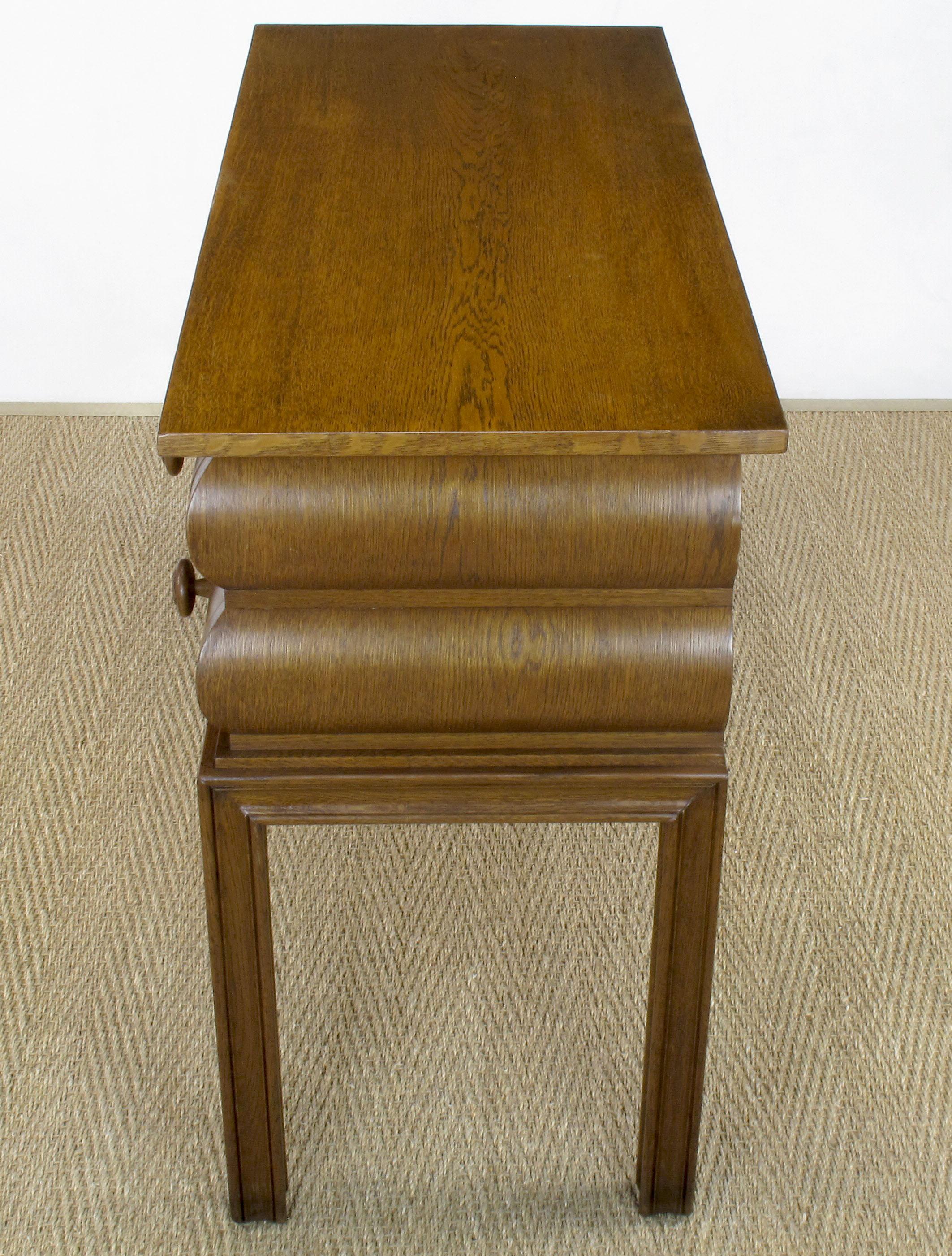 Early 20th Century English Oak Stacked Bullnose Console Table 7