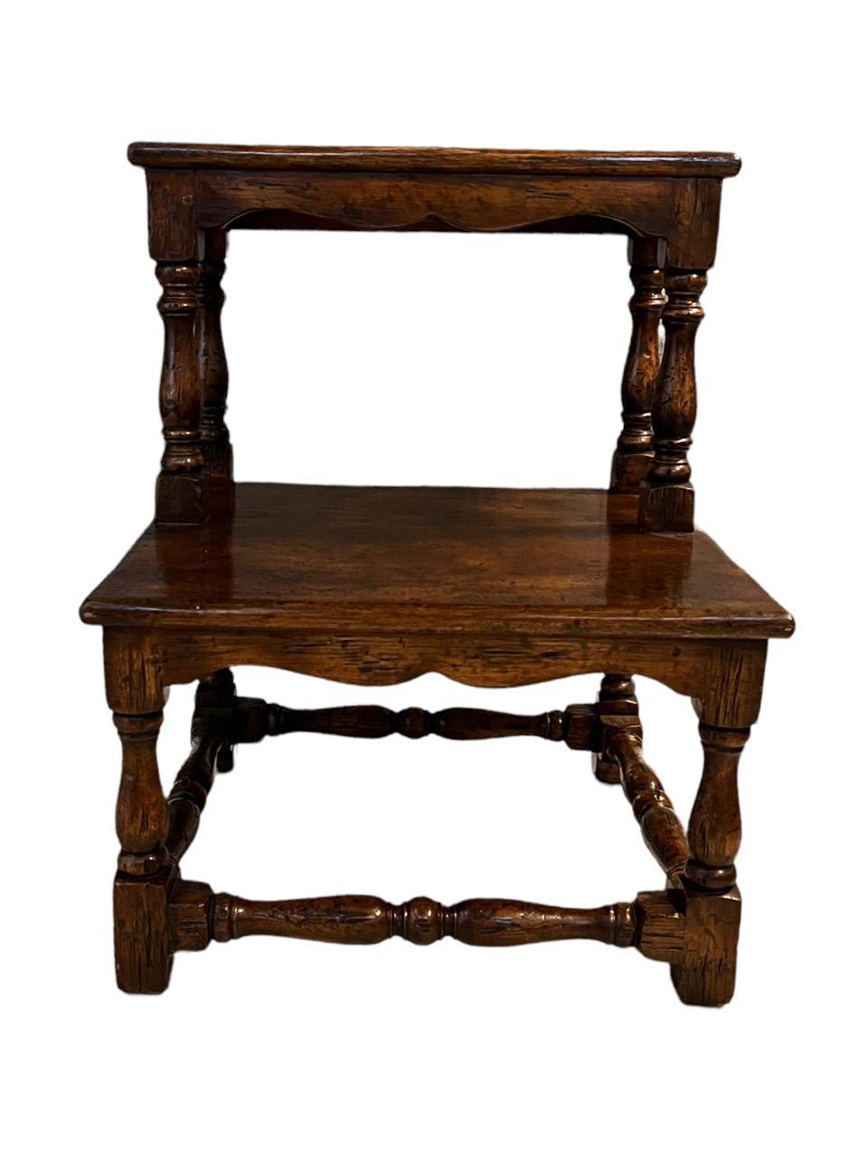 Early 20th century English oak step stool.