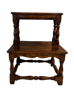 Early 20th Century English Oak Step Stool