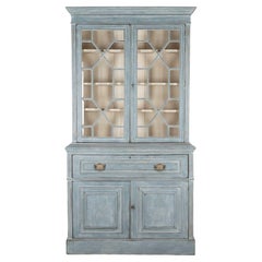 Early 20th Century English Painted Bookcase Secretaire