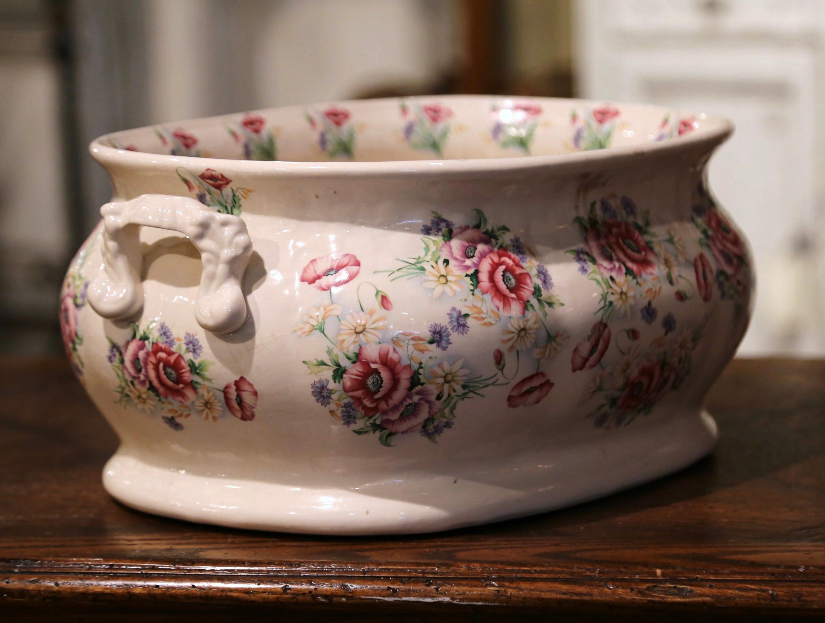 Early 20th Century English Painted Porcelain Foot Bath Bowl 2