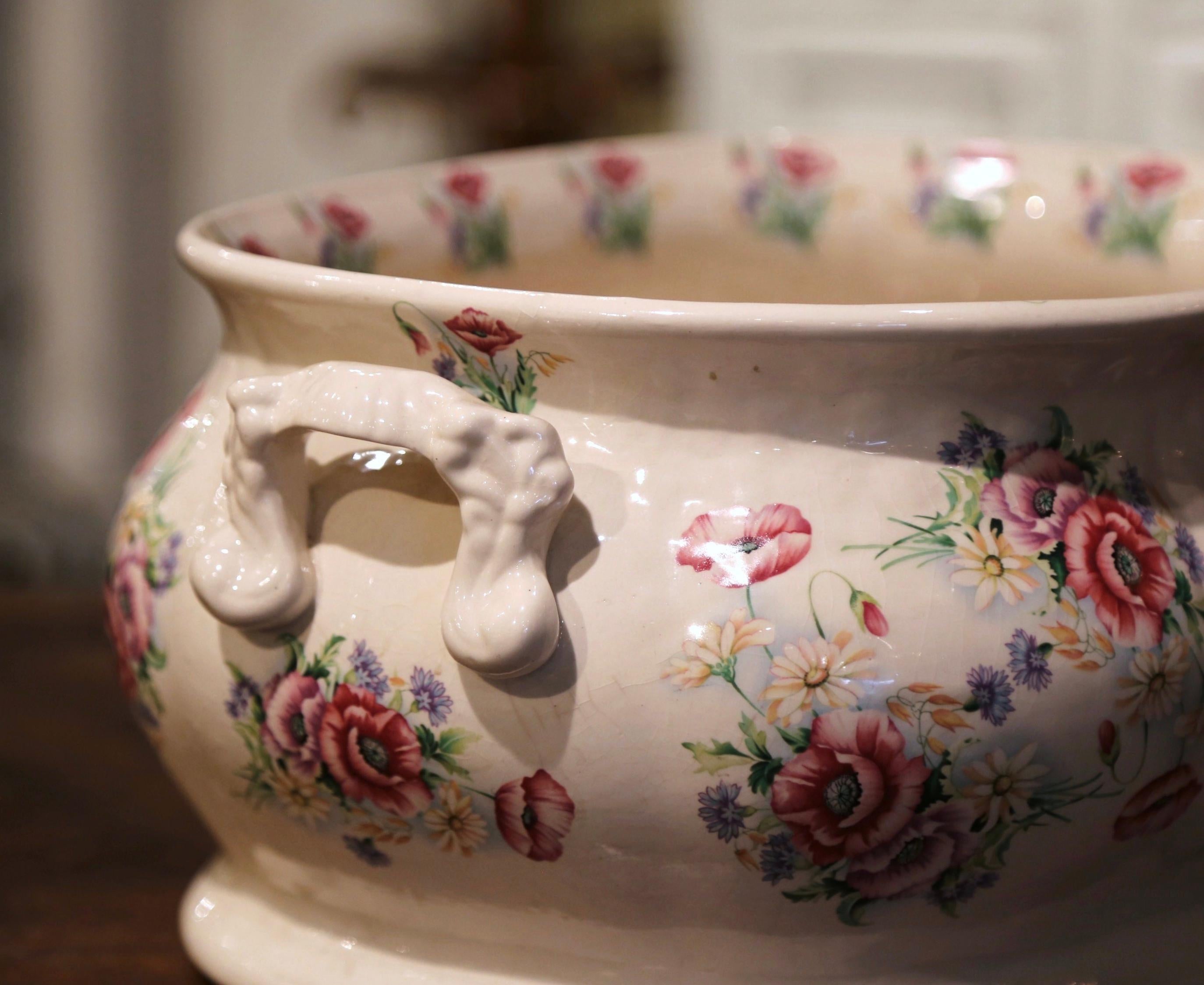 Early 20th Century English Painted Porcelain Foot Bath Bowl 3