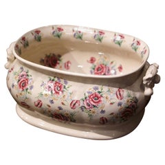 Early 20th Century English Painted Porcelain Foot Bath Bowl