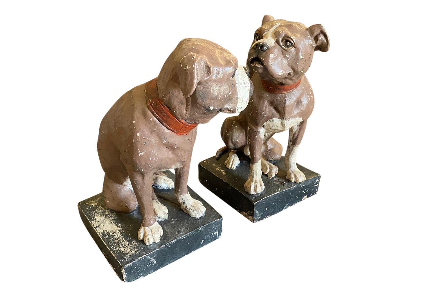 Peint Paire de bulldogs anglais du début du XXe siècle en vente