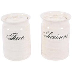 Antique Early 20th Century English Pair of Ceramic Cream Jars