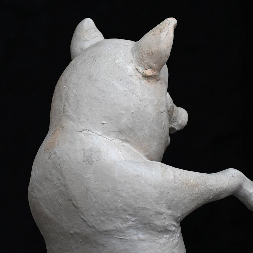 Hand-Crafted Early 20th century English papier Mache butchers shop display pig figures For Sale