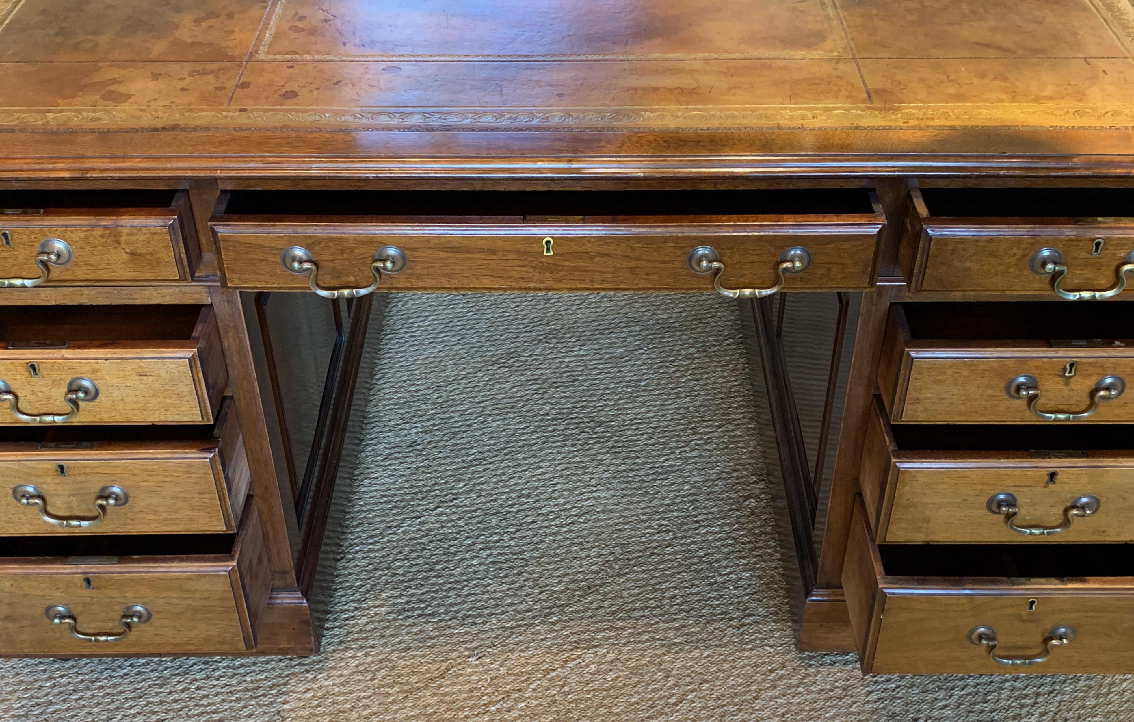 Early 20th Century English Partners Desk 2