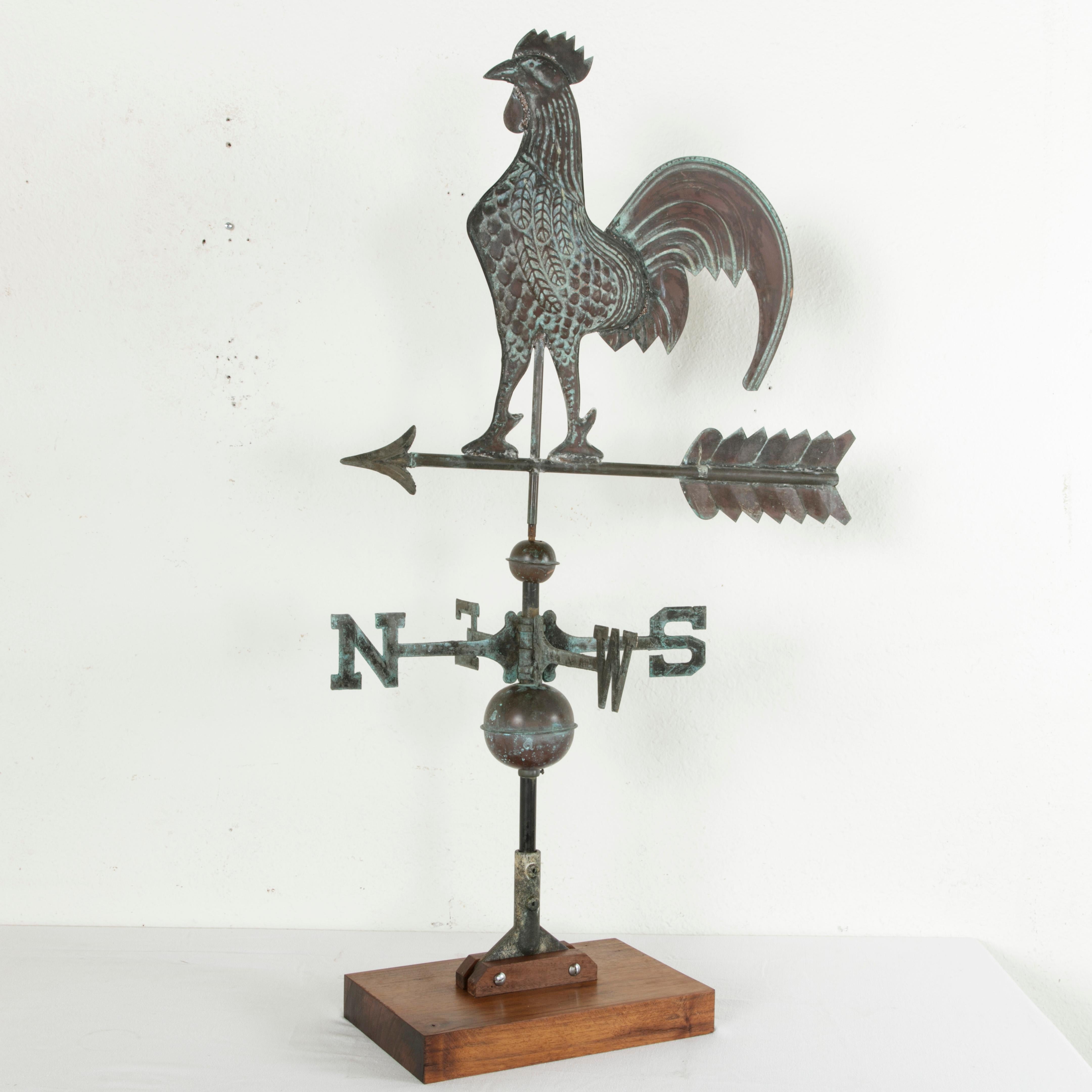 antique copper rooster weathervane