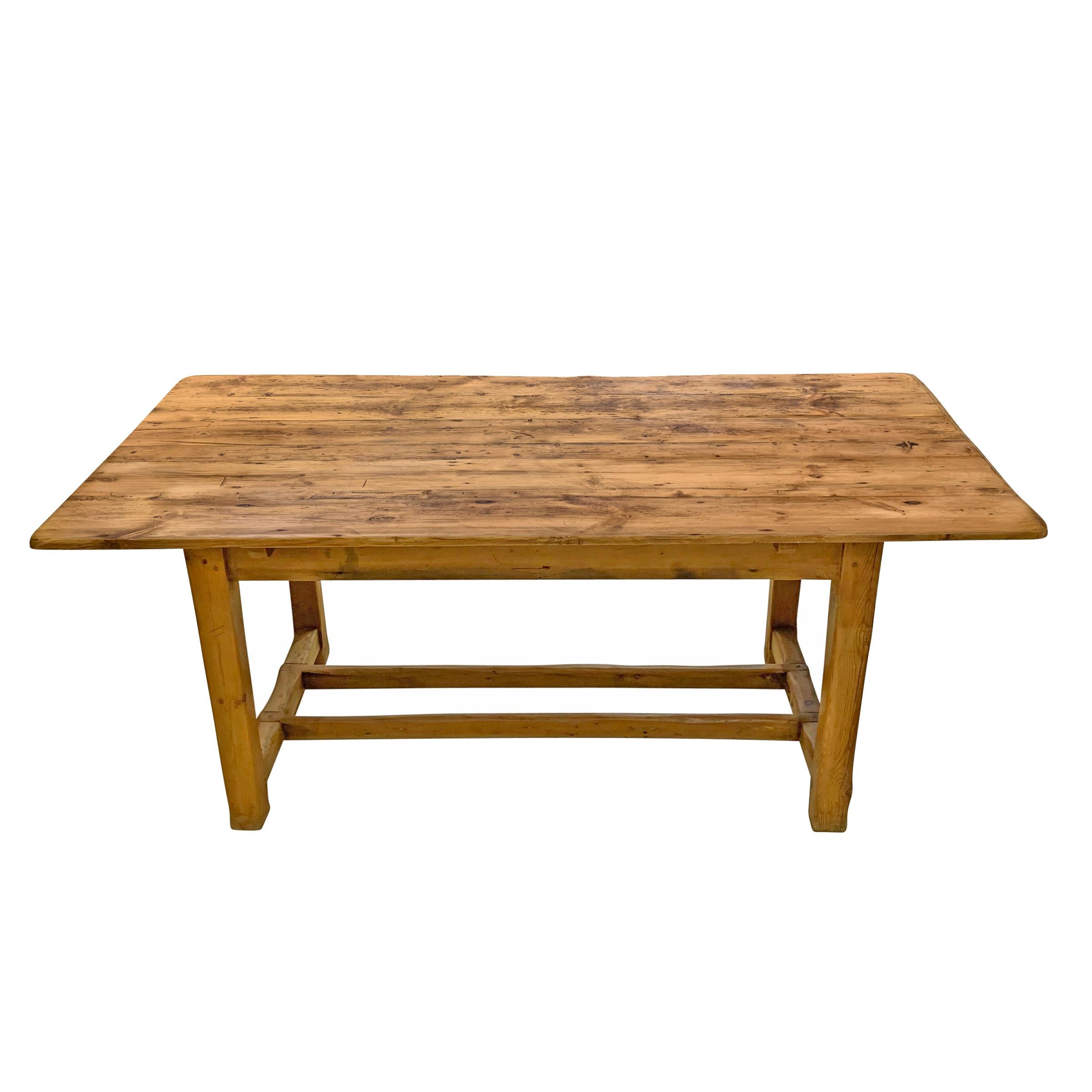 Rustic Early 20th Century English Pine Farm Table