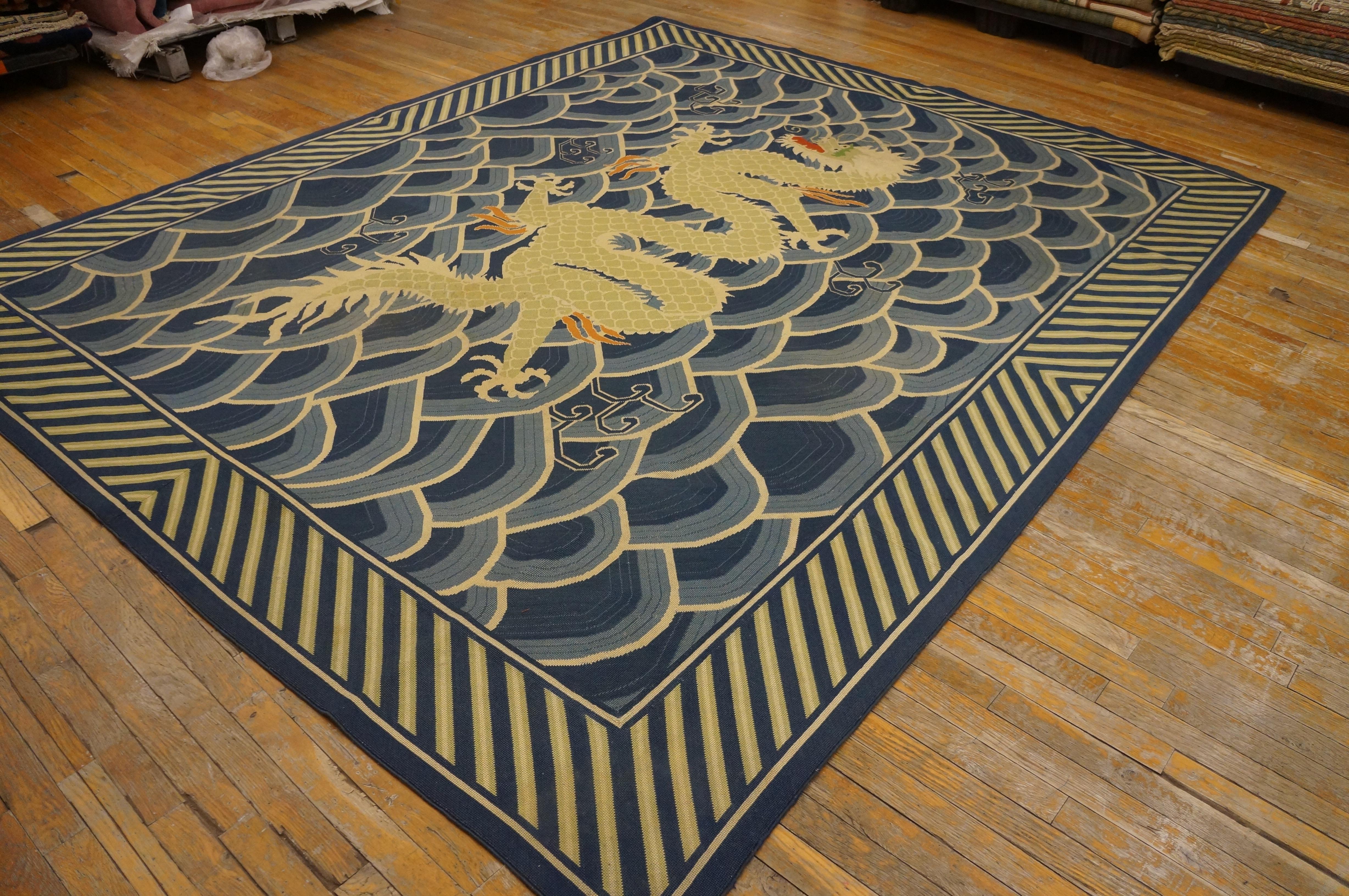 Early 20th Century English Pontremoli Needlepoint Carpet (8' x 10' - 244 x 305) For Sale 4