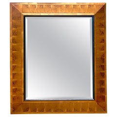 Early 20th Century English Regency Patchwork Burl Wood Mirror