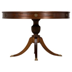 Early 20th Century English Regency Revival Leather Top Center Table