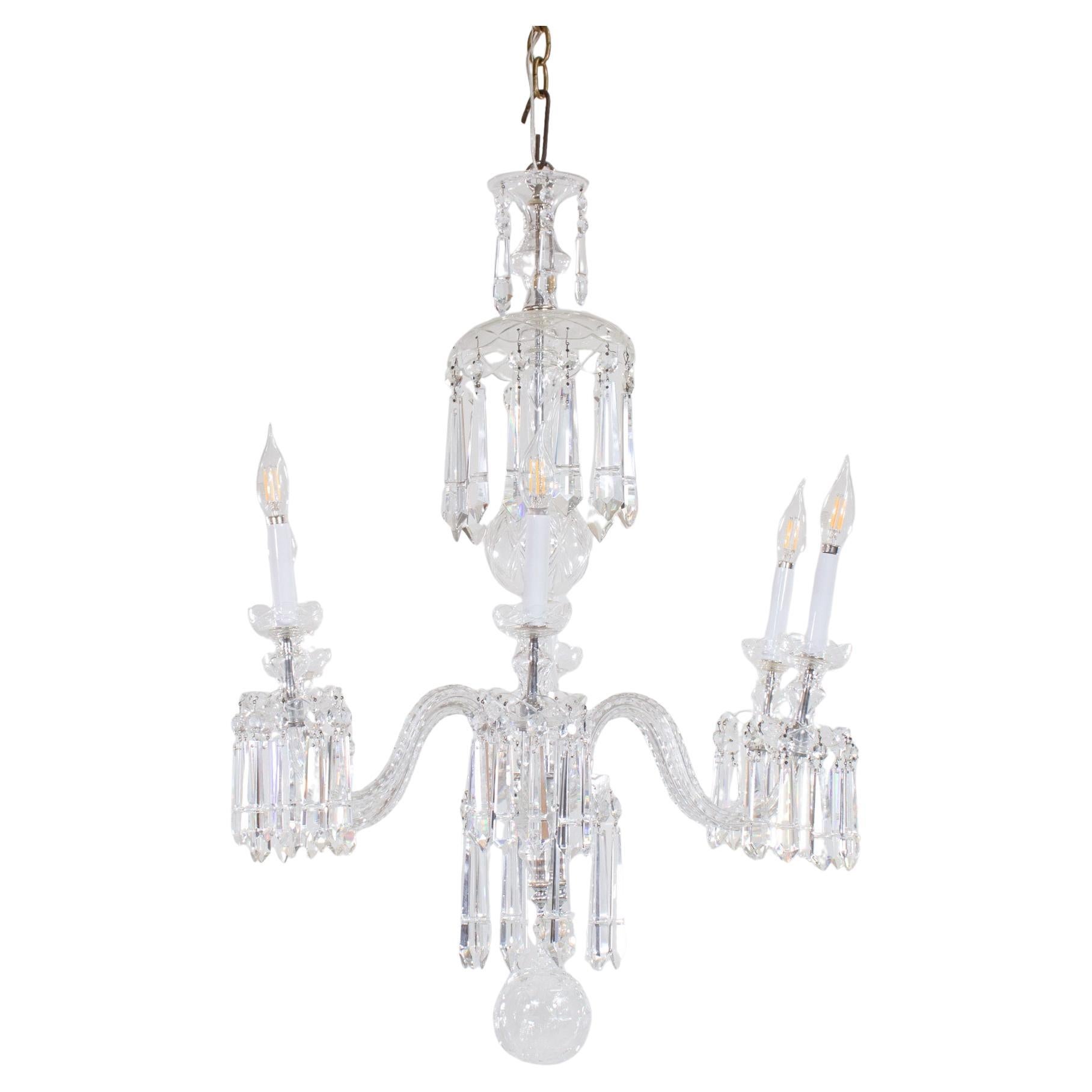 Early 20th Century English Regency Style Waterfall Crystal Chandelier