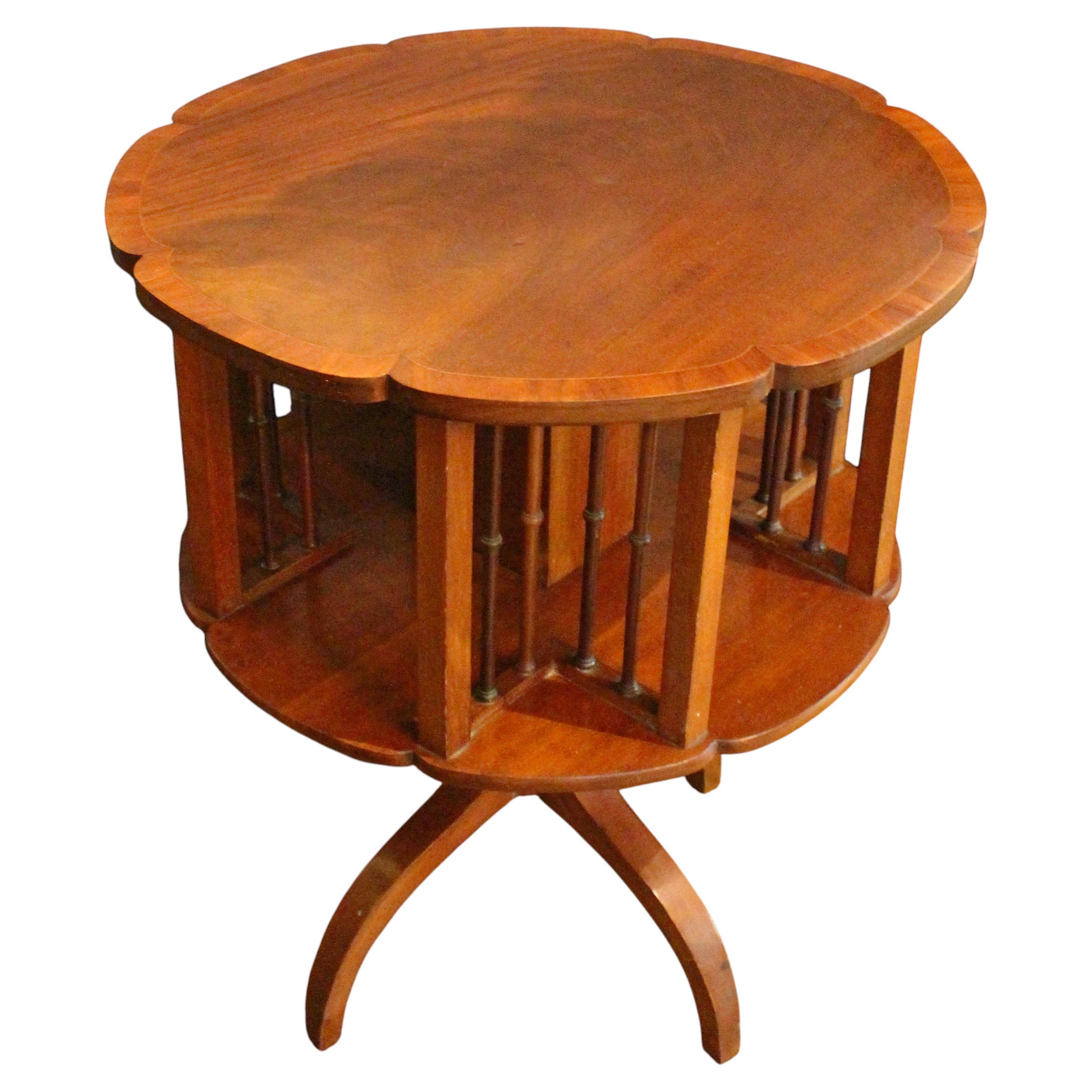 Early 20th Century English Revolving Bookcase Side Table