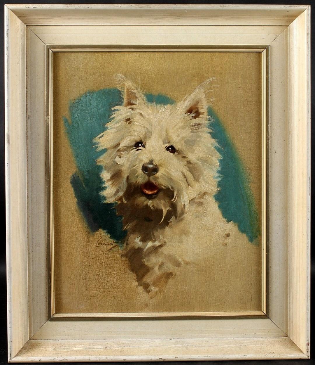 A West Highland Terrier - Early 20th Century Antique British Dog Oil Painting