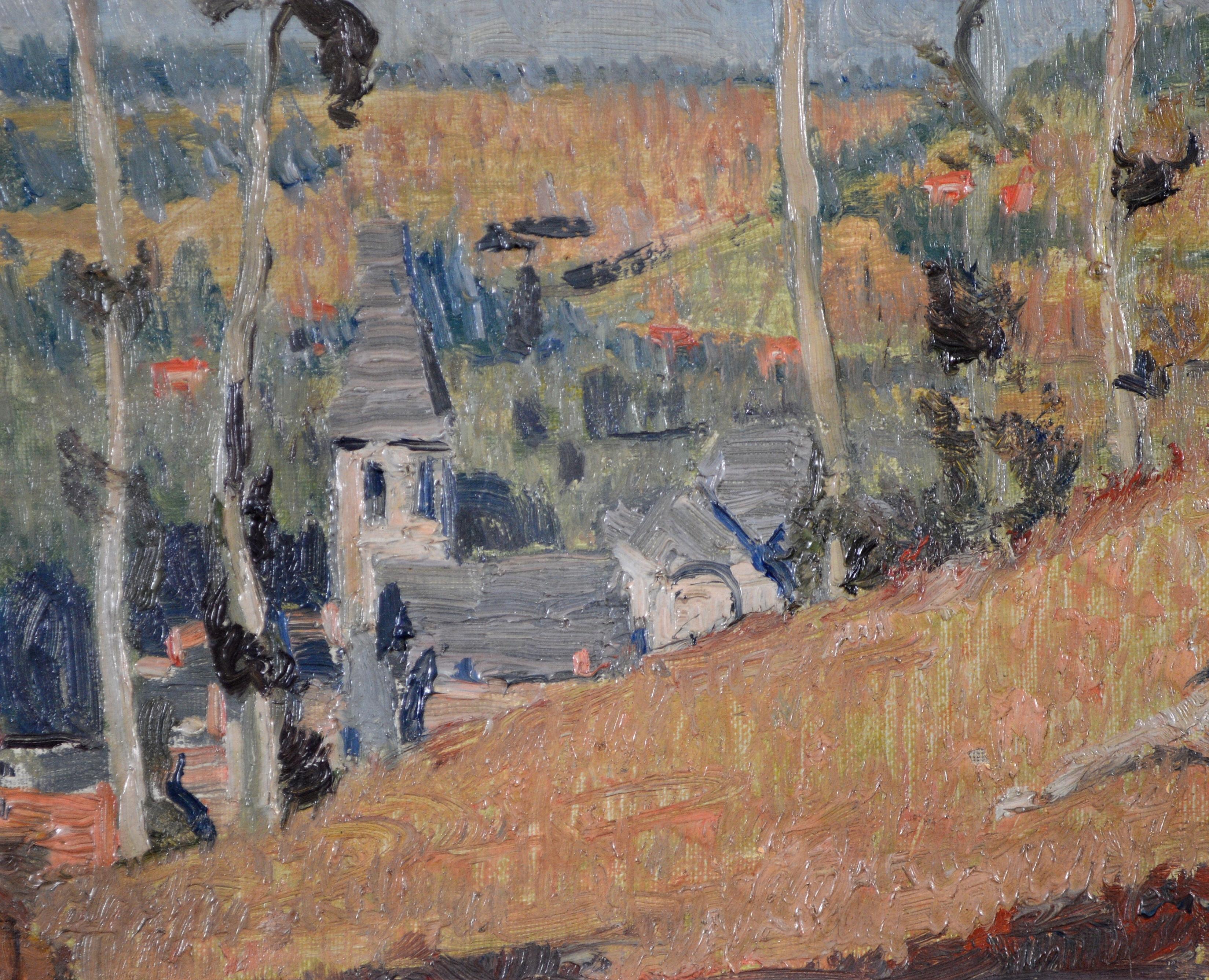 Figur in einem Feld - Antikes English Impressionist Sommerlandschaft Ölgemälde im Angebot 1