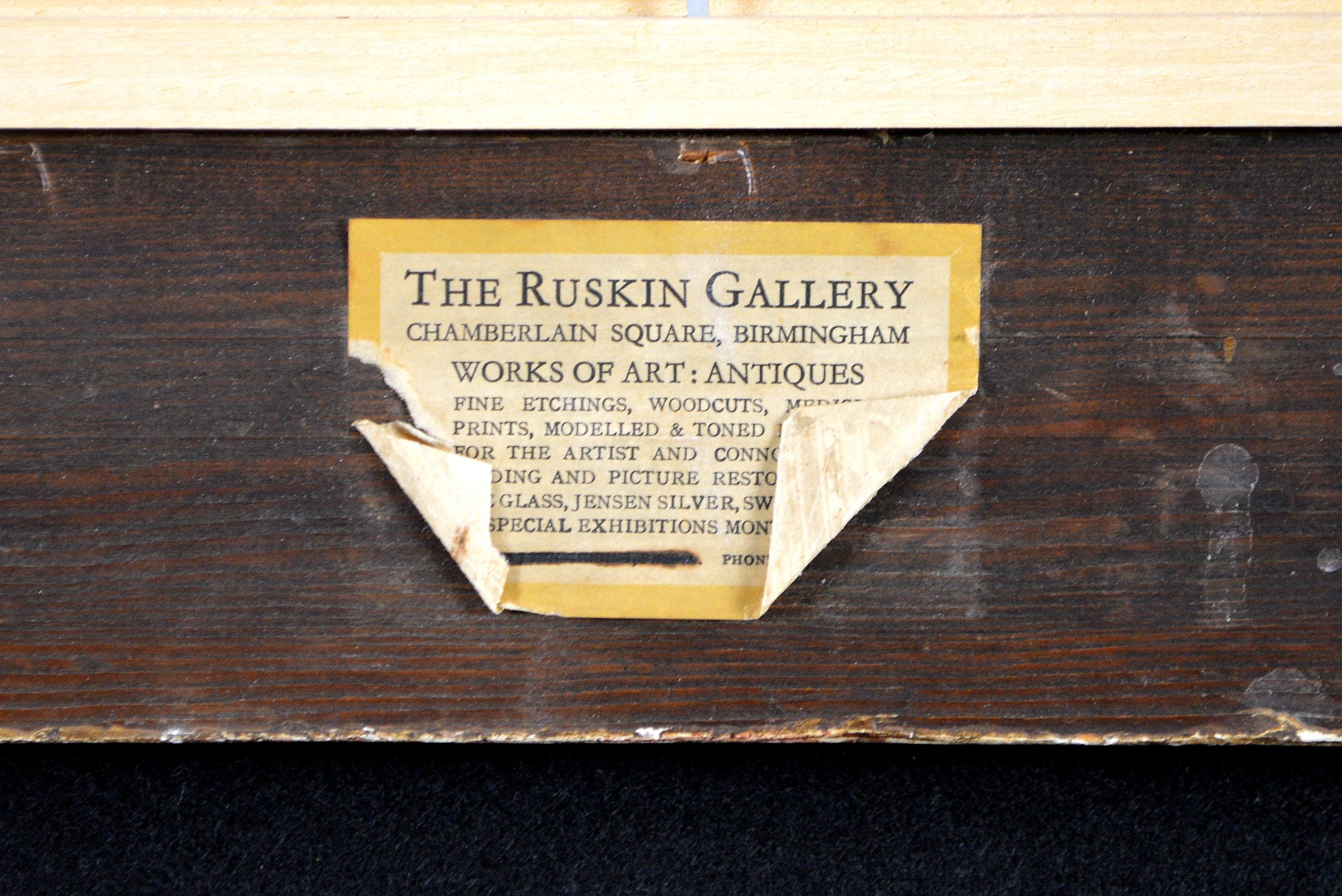 Paisaje fluvial tranquilo - Pintura al óleo English Impressionist de principios del siglo XX en venta 3