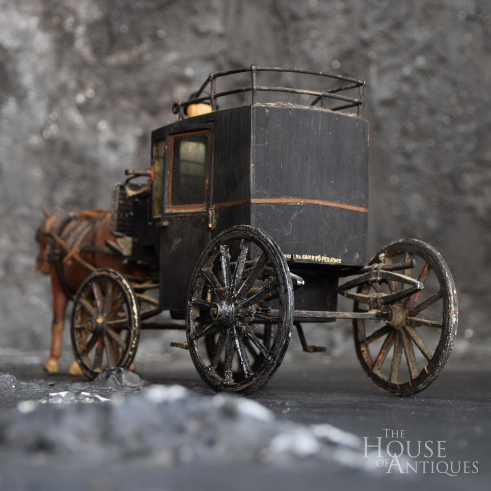 Hand-Crafted Early 20th Century English Scratch Built Hackney Carriage Model, circa 1910