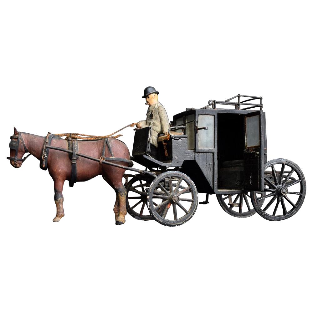 Early 20th Century English Scratch Built Hackney Carriage Model, circa 1910