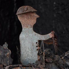 Early 20th Century English Scratch Built Toleware Horse and Cart Model