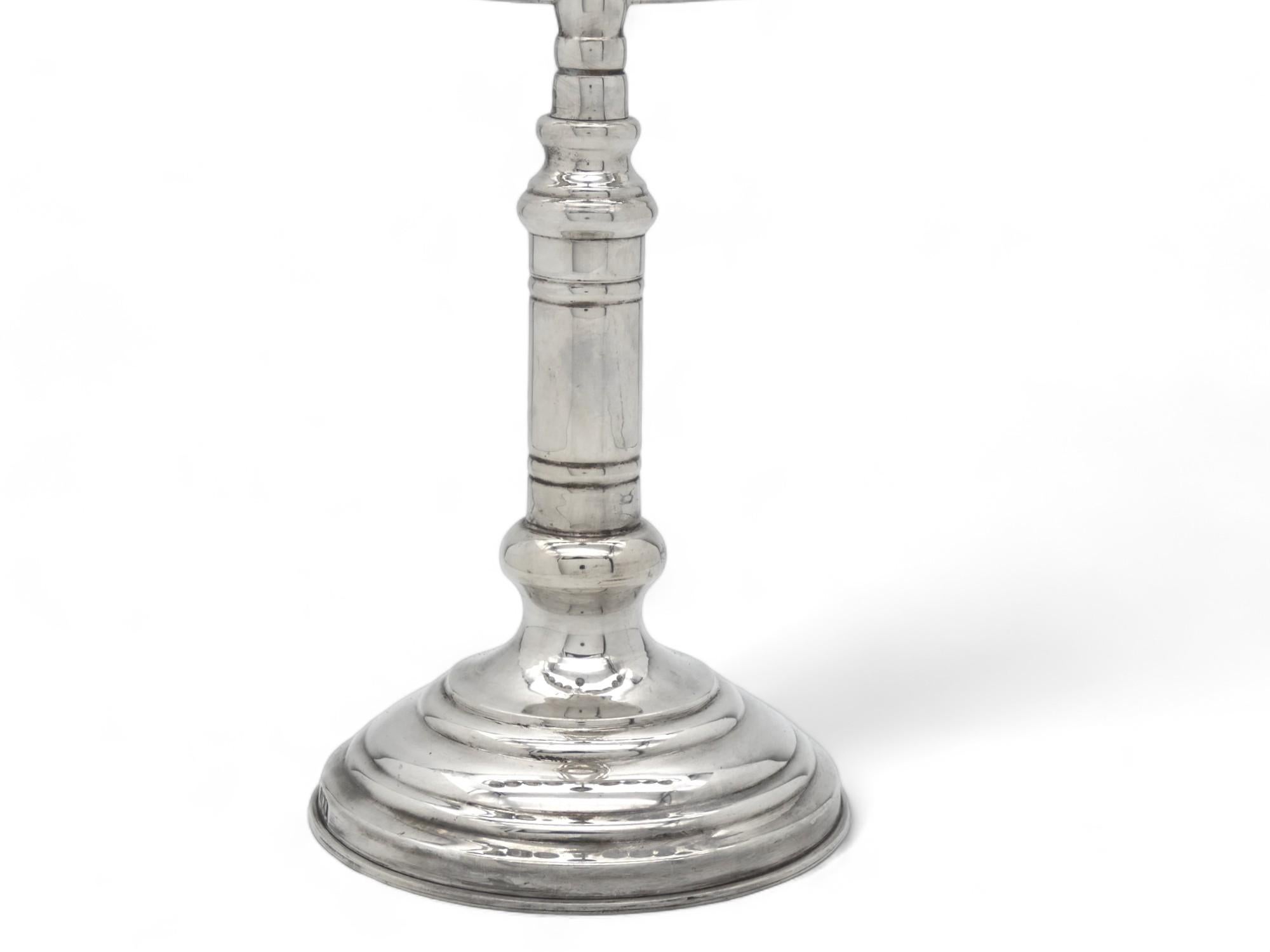 Early 20th Century English Silver Hanukkah Lamp 3