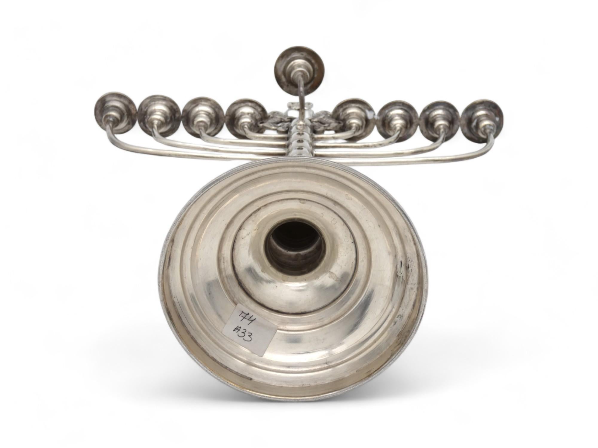 Early 20th Century English Silver Hanukkah Lamp 4