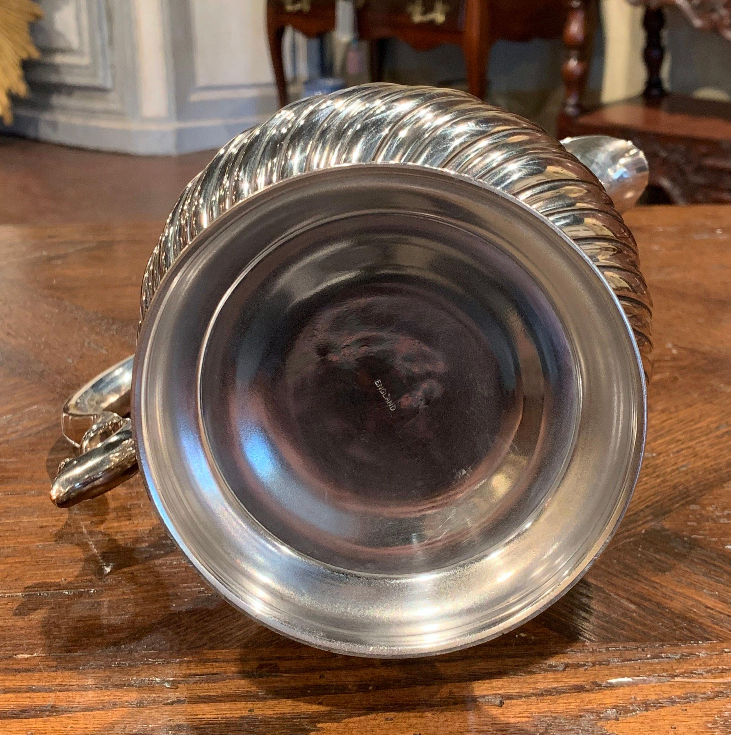 Early 20th Century English Silver Plated Pitcher with Engraved Crest 5