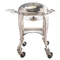 Early 20th Century English Silver-Plated Serving Cart