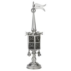 Antique Early 20th Century English Silver Spice Tower by Jacob Fenigstein