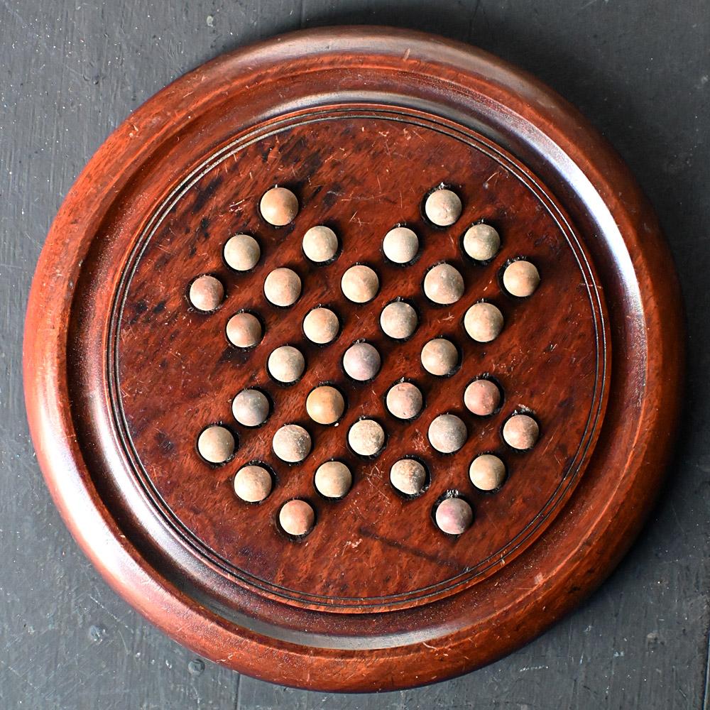 Hand-Crafted Early 20th Century English Solitaire Game Board  For Sale