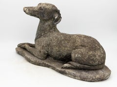Early 20th Century English Stone Whippet Dog