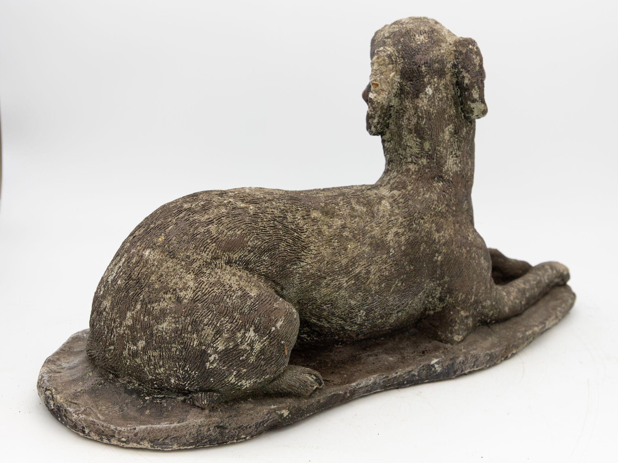 Early 20th Century English Stone Whippet Dog For Sale 1