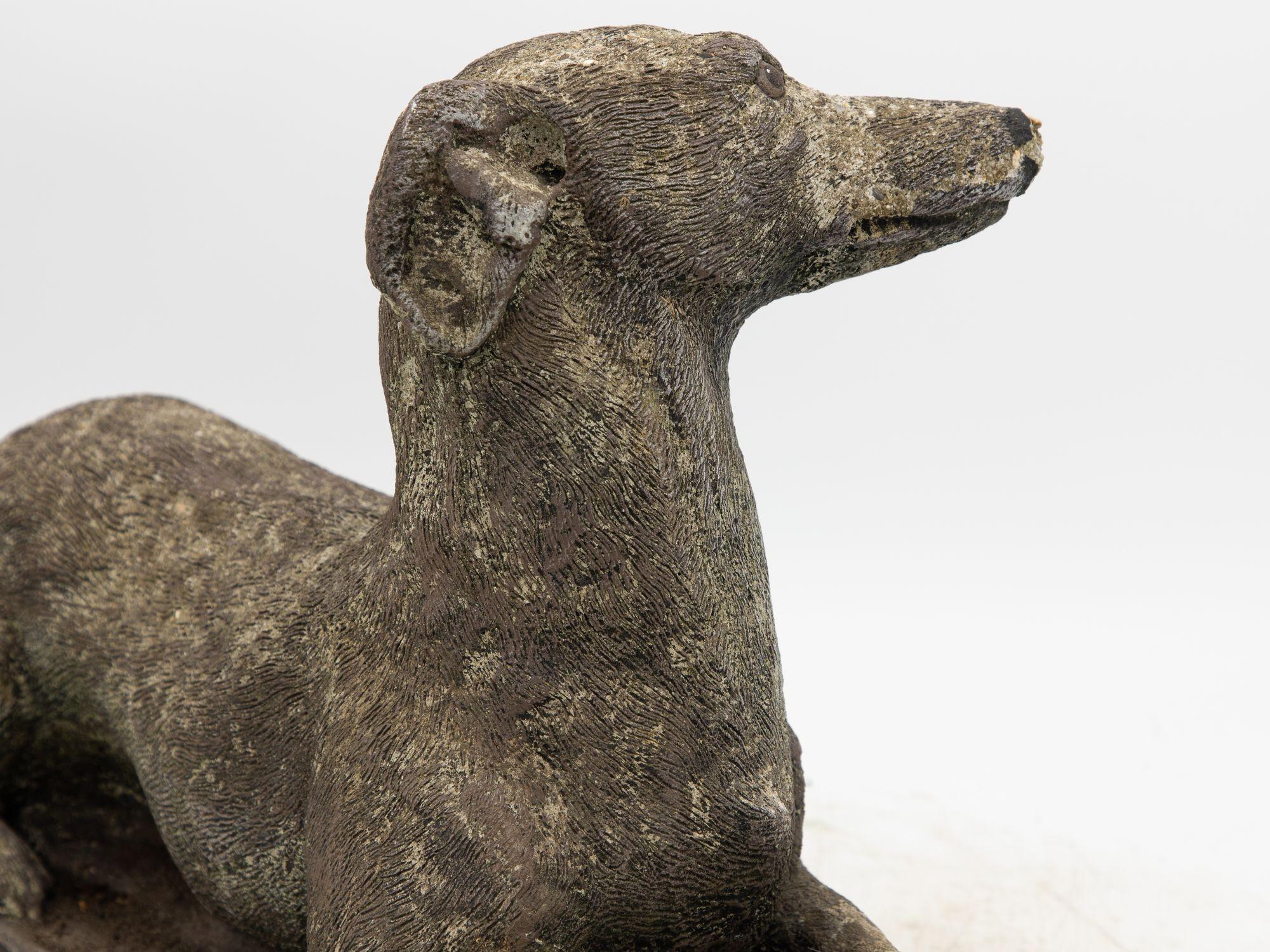 Early 20th Century English Stone Whippet Dog For Sale 3