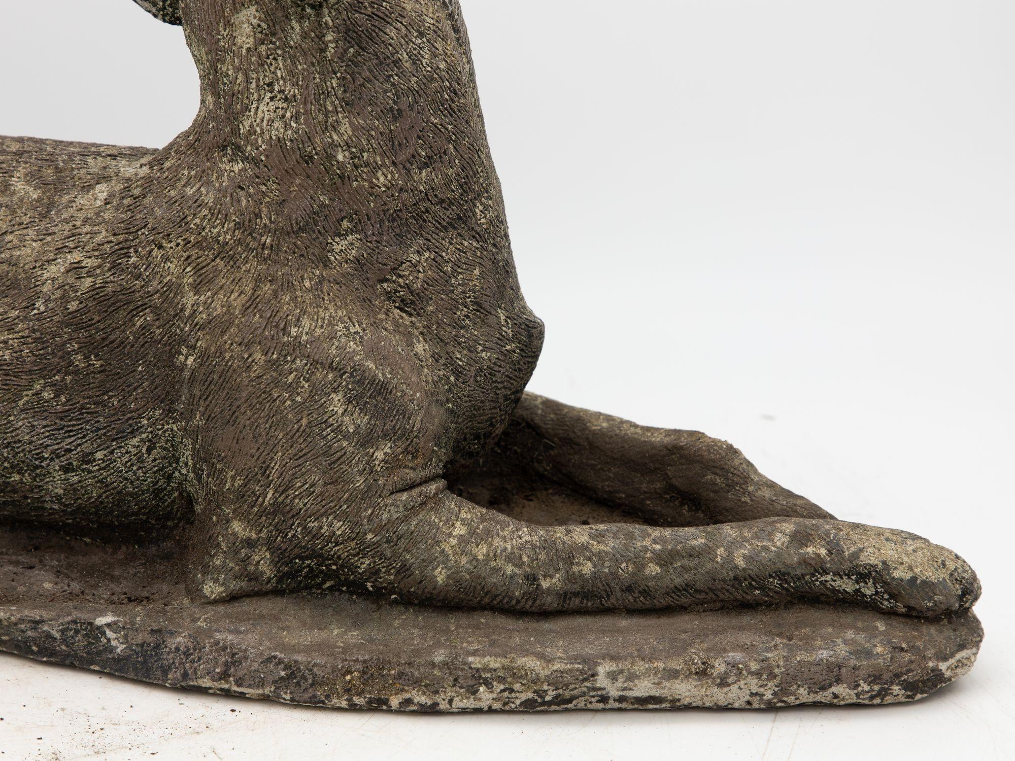 Early 20th Century English Stone Whippet Dog For Sale 4