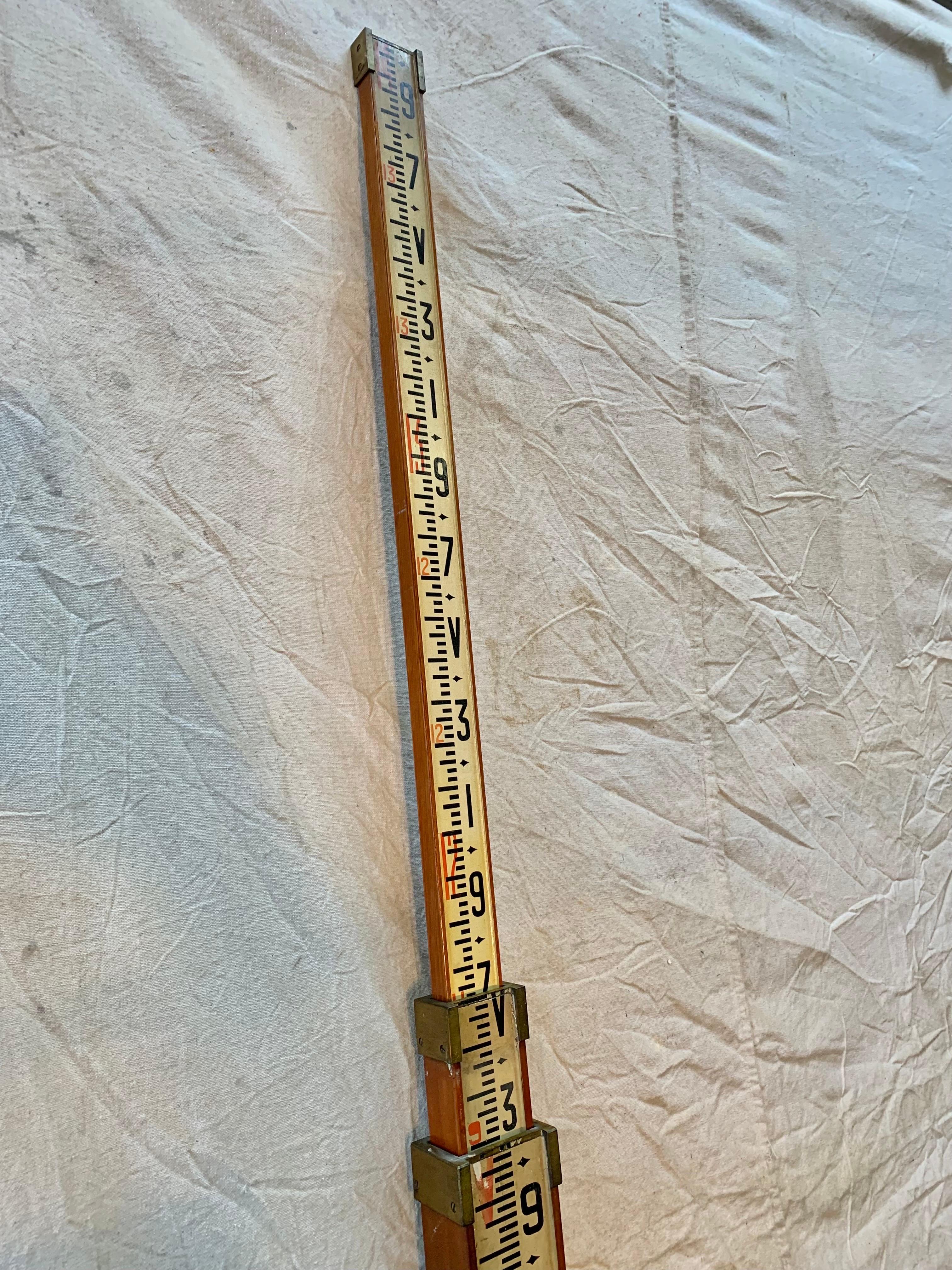 Brass Early 20th Century English Telescoping Surveyors Measure For Sale
