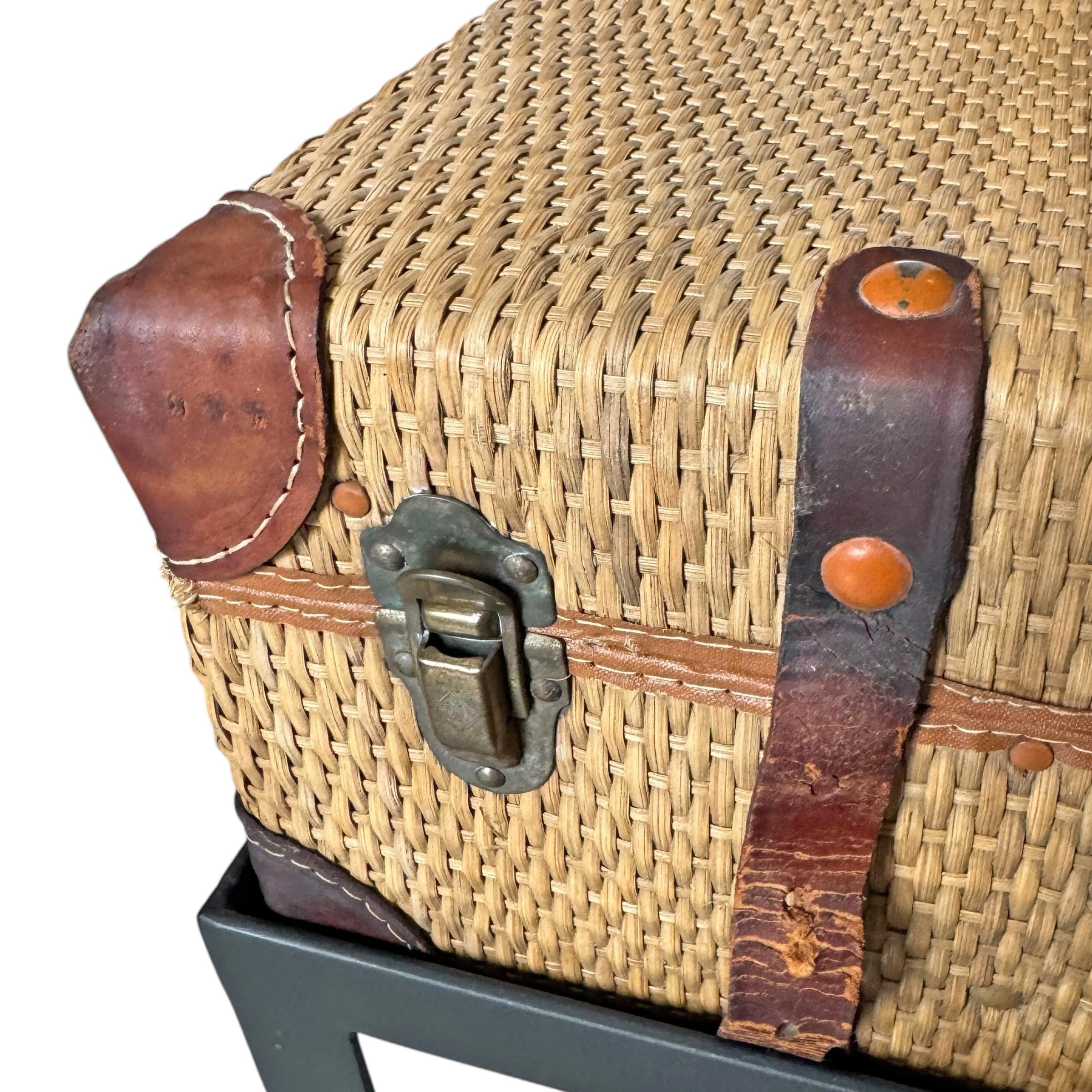 Early 20th Century English Trunk on Custom Table Base For Sale 5
