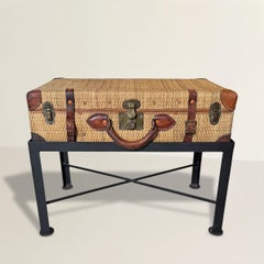 Early 20th Century English Trunk on Custom Table Base